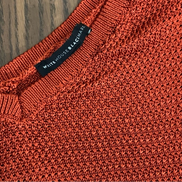 White House Black Market Crop Sweater Burnt Orange - Picture 3 of 9